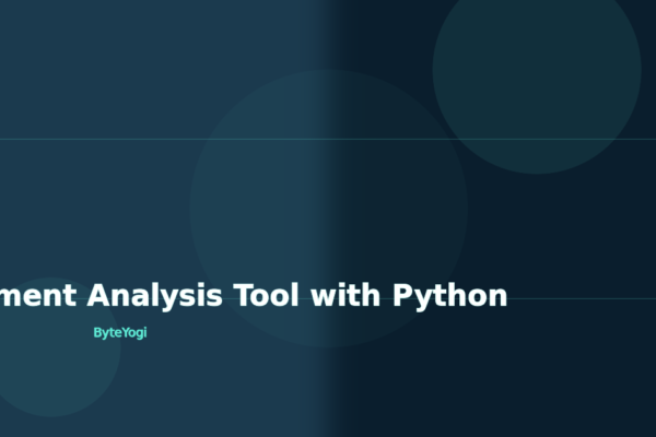 Building a Sentiment Analysis Tool with Python